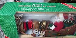 Large animated reindeer & santa in sleigh 1997 holiday creation works w box