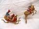 Larry Fraga Designs Rare Santa Sleigh And Reindeer Christmas Ornament 1990's