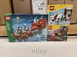 Lego Santas Sleigh Reindeers 40499 + Santa Visit 40125 + Winter Fun 40124 NEW