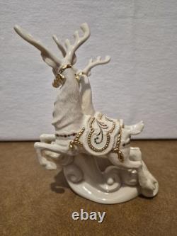 Lenox Dash Away All Santa Sleigh Prancer & Vixen Reindeer Christmas Figurines