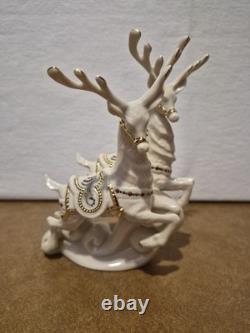 Lenox Dash Away All Santa Sleigh Prancer & Vixen Reindeer Christmas Figurines
