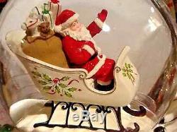 Lenox Holiday Musical Snow Globe Centerpiece Santa Sleigh Reindeer Still Wrapped