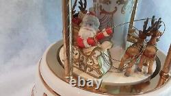Lenox Musical Carousel Centerpiece. Santa In His Sled And Reindeer. 1999