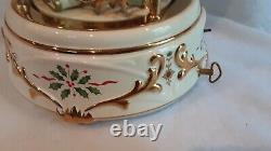 Lenox Musical Carousel Centerpiece. Santa In His Sled And Reindeer. 1999