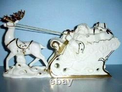 Lenox Santa With Sleigh & Reindeer Christmas Figurine 12.5 Long 6417059 New