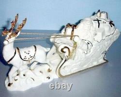 Lenox Santa With Sleigh & Reindeer Christmas Figurine 12.5 Long 6417059 New