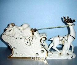 Lenox Santa With Sleigh & Reindeer Christmas Figurine 12.5 Long 6417059 New