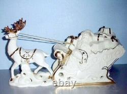 Lenox Santa With Sleigh & Reindeer Christmas Figurine 12.5 Long 6417059 New