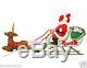 Light-Up Santa Sleigh Reindeer Christmas Decoration Outdoor Blowmold Art Display