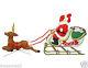 Light-up Santa Sleigh Reindeer Christmas Decoration Outdoor Blowmold Art Display