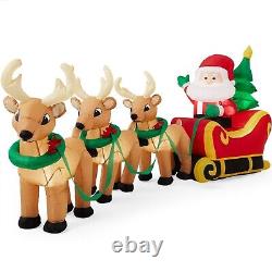 Light Up Your Christmas with an 8.5ft Santa Sleigh & Reindeer Inflatable Decorat