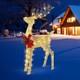 Lighted Christmas Reindeer Outdoor 4 Ft Gold Santa Sleigh Pre Lit 90 Led Yard