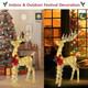 Lighted Christmas Reindeer Outdoor Decorations, Weather Proof 4ft Santa's Sleigh