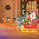 Lighted Christmas Santa On Sleigh With Reindeer And Led Lights