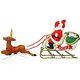 Lighted Santa Reindeer Sleigh With Sled Blow Mold Christmas Yard Decor Outdoor