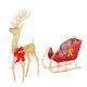 Lighted Santa Sleigh Outdoor Reindeer Xmas Décor With 210 Warm White Led Lights