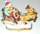 Limoges France Box Christmas Santa Claus Teddy Bear Sleigh & Reindeer Le