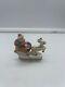 Limoges France Trinket Box Teddy Bear Santa On Sleigh With Reindeer Peint Main