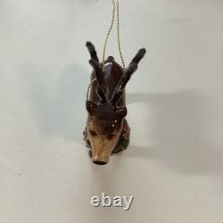 Limoges Porcelain Reindeer Collectible Piece From Santa In Sleigh With Reindeer