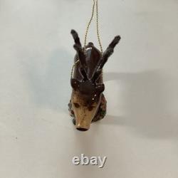 Limoges Porcelain Reindeer Collectible Piece From Santa In Sleigh With Reindeer