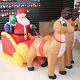 Long Christmas Inflatable Santa On Sleigh 2 Reindeer Yard Decoration Supplies