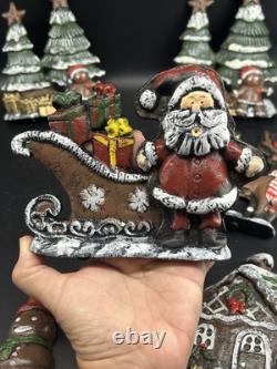 Lulu Decor Cast Iron 6 Christmas Stocking Holders Hangers Reindeer Santa Sleigh