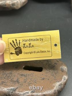 Lulu Decor Cast Iron 6 Christmas Stocking Holders Hangers Reindeer Santa Sleigh