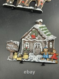 Lulu Decor Cast Iron 6 Christmas Stocking Holders Hangers Reindeer Santa Sleigh