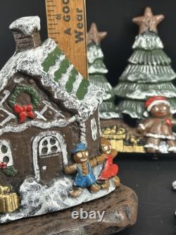 Lulu Decor Cast Iron 6 Christmas Stocking Holders Hangers Reindeer Santa Sleigh