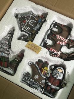 Lulu Decor Cast Iron 6 Christmas Stocking Holders Hangers Reindeer Santa Sleigh