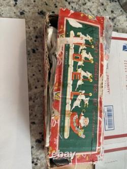 MCM Vintage NOEL Japan SANTA CLAUS w SLEIGH Reindeer Candleholders ORIGINAL BOX