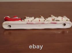 MCM Vintage NOEL Japan SANTA CLAUS w SLEIGH Reindeer Candleholders ORIGINAL BOX