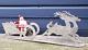 Mcm Vintage Wooden Mica Santa Sleigh Sled Reindeer Large Christmas Display 28.5