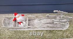 MCM Vintage Wooden Mica Santa Sleigh Sled Reindeer Large Christmas Display 28.5