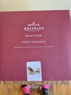 MIB Hallmark 2017 KOC EVENT EXCLUSIVE Santa's Sleigh with Reindeer Ornament