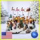 Moments In Time Animated Christmas Village Santa Sleigh Reindeer Lighted