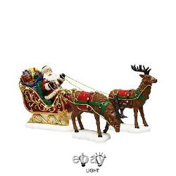 MOMENTS IN TIME Christmas Decor Santa Riding in a Sleigh with Reindeers, Chri