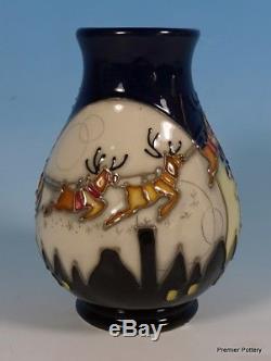 MOORCROFT Reindeer Flight Christmas Santa's Sleigh 6 Vase 7/3 RRP £195