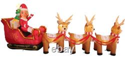 Mariah Carey 12ft Christmas Inflatable Santa Sleigh +3 Reindeer Outdoor -RETIRED