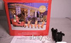 Mariah Carey 12ft Christmas Inflatable Santa Sleigh +3 Reindeer Outdoor -RETIRED