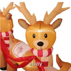 Mariah Carey 12ft Christmas Inflatable Santa Sleigh +3 Reindeer Outdoor -RETIRED