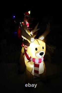 Mariah Carey 12ft Christmas Inflatable Santa Sleigh +3 Reindeer Outdoor -RETIRED