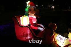 Mariah Carey 12ft Christmas Inflatable Santa Sleigh +3 Reindeer Outdoor -RETIRED