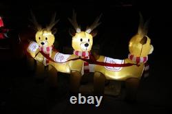 Mariah Carey 12ft Christmas Inflatable Santa Sleigh +3 Reindeer Outdoor -RETIRED