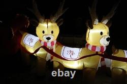 Mariah Carey 12ft Christmas Inflatable Santa Sleigh +3 Reindeer Outdoor -RETIRED