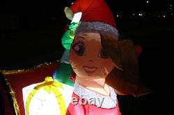 Mariah Carey 12ft Christmas Inflatable Santa Sleigh +3 Reindeer Outdoor -RETIRED
