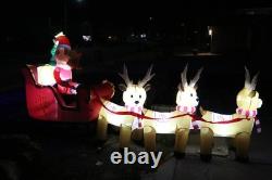 Mariah Carey 12ft Christmas Inflatable Santa Sleigh +3 Reindeer Outdoor -RETIRED