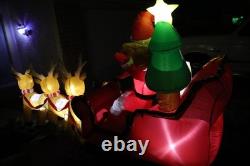 Mariah Carey 12ft Christmas Inflatable Santa Sleigh +3 Reindeer Outdoor -RETIRED
