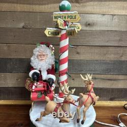 Matrix Industries Ltd Motion Santa Sleigh Reindeer Music Signpost 1995 In Box