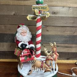 Matrix Industries Ltd Motion Santa Sleigh Reindeer Music Signpost 1995 In Box